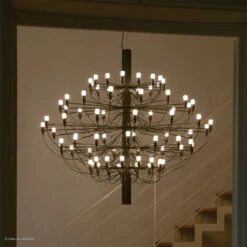 FLOS 2097/75 LED Chandelier, Frosted, Black