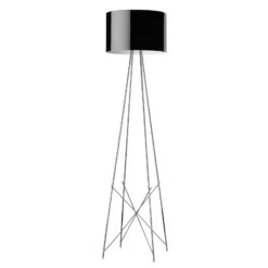 FLOS Ray F2 Floor Lamp, Black Lampshade, Dimmer -Lighthouse Shop 3510031 3