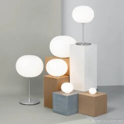 FLOS Glo-Ball Table 1 Table Lamp, Matt Silver -Lighthouse Shop 3510120 4