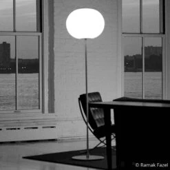 FLOS Glo-Ball Floor 2 Floor Lamp, Matt Silver -Lighthouse Shop 3510147 2