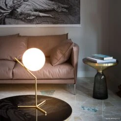 FLOS IC T1 High Table Lamp, Brushed Brass -Lighthouse Shop 3510294 2
