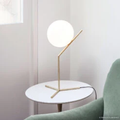 FLOS IC T1 High Table Lamp, Brushed Brass -Lighthouse Shop 3510294 6