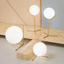FLOS IC T1 Low Designer Table Lamp Brushed Brass -Lighthouse Shop 3510295 5