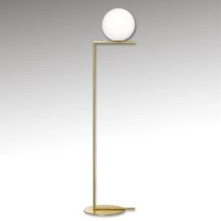 FLOS IC F2 Floor Lamp, Brushed Brass -Lighthouse Shop 3510298 1
