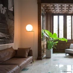 FLOS IC F2 Floor Lamp, Brushed Brass -Lighthouse Shop 3510298 2