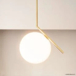 FLOS IC S1 Designer Pendant Light, Brushed Brass