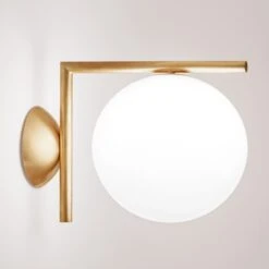 FLOS IC C/W1 Wall Light, Brushed Brass -Lighthouse Shop 3510301 1