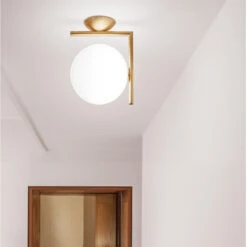 FLOS IC C/W1 Wall Light, Brushed Brass -Lighthouse Shop 3510301 3