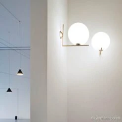FLOS IC C/W1 Wall Light, Brushed Brass -Lighthouse Shop 3510301 6