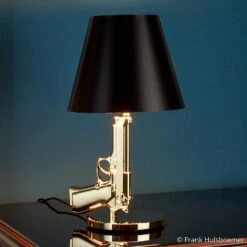 FLOS Beside Gun Designer Table Lamp, Gold