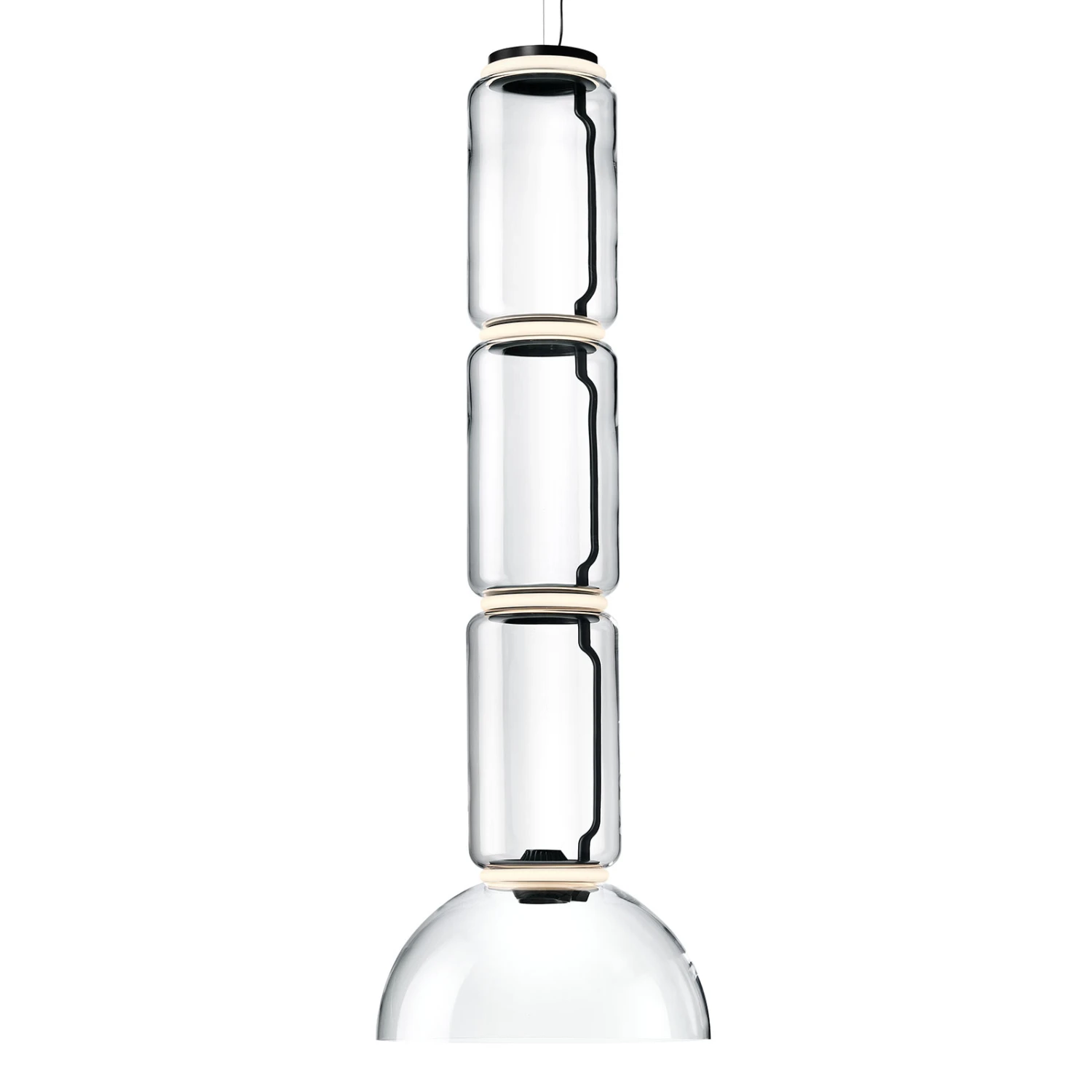 FLOS Noctambule Hanging Light 3 Low Cylinders Bowl 3 FLOS Noctambule Hanging Light 3 Low Cylinders Bowl