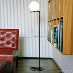 FLOS IC F2 Floor Lamp Black Ø 30 Cm