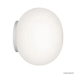 FLOS Mini Glo-Ball Mirror Wall Light, White