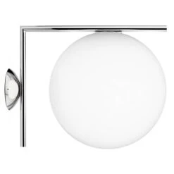 FLOS IC C/W2 Wall Light, Chrome Ø 30 Cm
