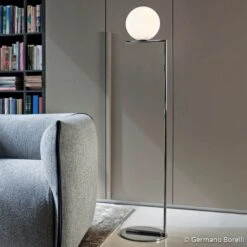 FLOS IC F2 Floor Lamp Chrome Ø 30 Cm