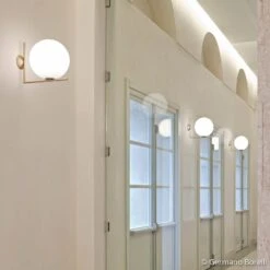 FLOS IC C/W2 Wall Light, Brass Ø 30 Cm -Lighthouse Shop 3510631 1