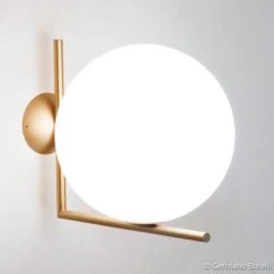 FLOS IC C/W2 Wall Light, Brass Ø 30 Cm -Lighthouse Shop 3510631 3