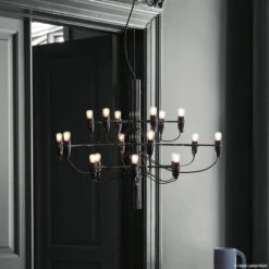 FLOS 2097/18 Chandelier LED Frosted, Black -Lighthouse Shop 3510652 2