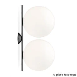 FLOS IC C/W2 Double Wall Light Black Ø 30 Cm