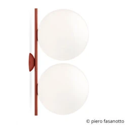 FLOS IC C/W2 Double Wall Light Red Ø 30 Cm