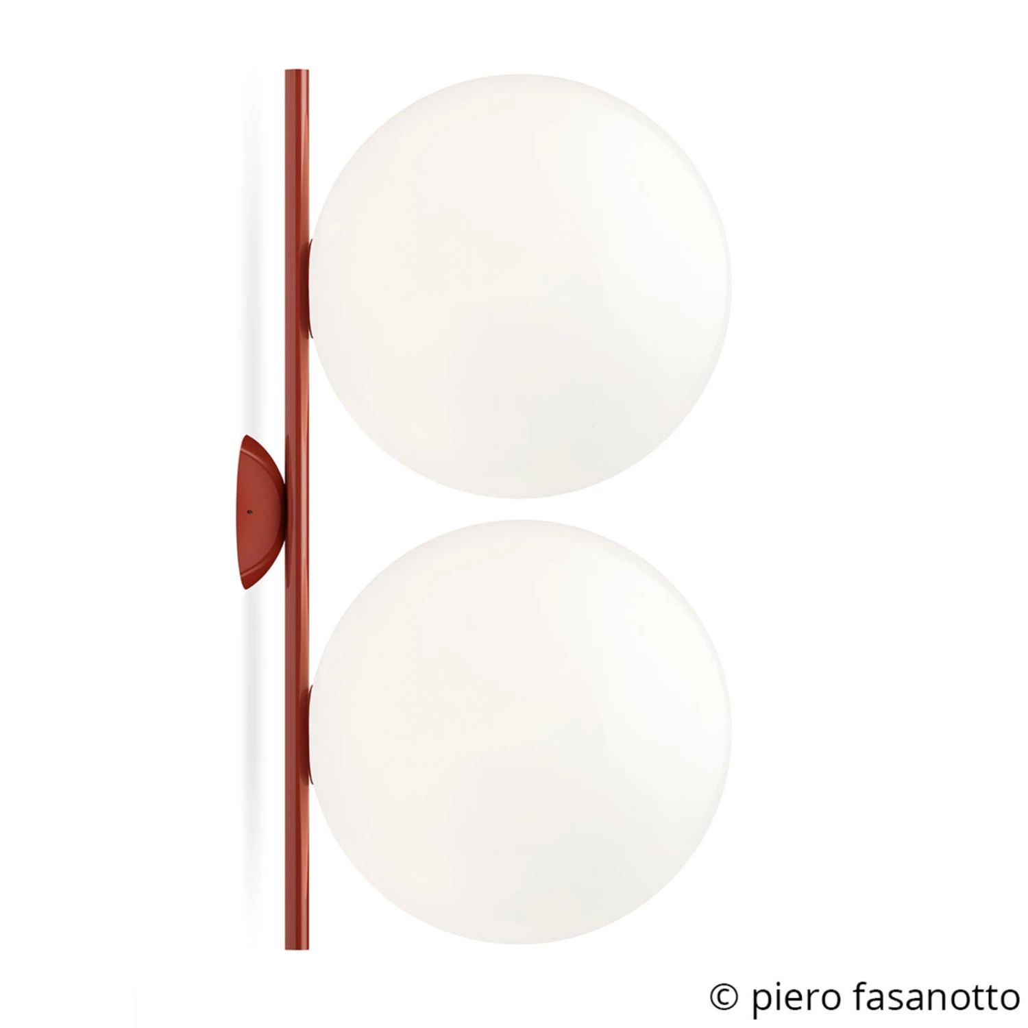 FLOS IC C/W2 Double Wall Light Red Ø 30 Cm 3 FLOS IC C/W2 Double Wall Light Red Ø 30 Cm