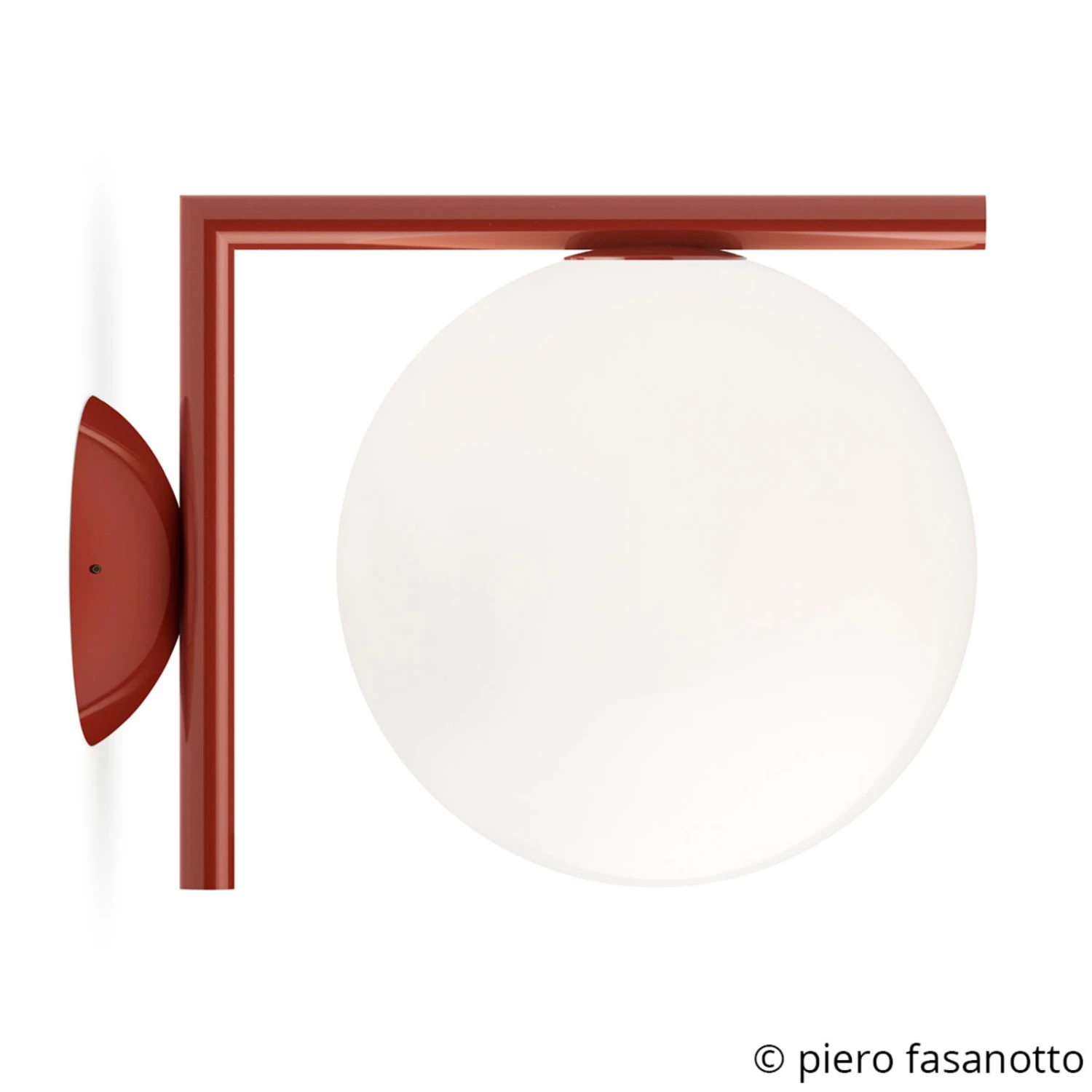FLOS IC C/W1 Wall Light, Burgundy Red Ø 20 Cm 3 FLOS IC C/W1 Wall Light, Burgundy Red Ø 20 Cm