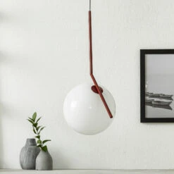 FLOS IC S2 Designer Hanging Light, Red Ø 30 Cm -Lighthouse Shop 3510681 1