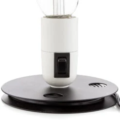 FLOS Lampadina LED Table Lamp White, Black Base -Lighthouse Shop 3510702 3
