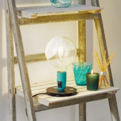 FLOS Lampadina LED Table Lamp Turquoise Black Base