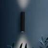 FLOS Flauta Spiga 1 Outdoor Wall Lamp 2,700K Black -Lighthouse Shop 3510900
