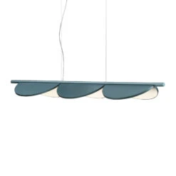 FLOS Almendra Linear LED Hanging Light 3-bulb Blue