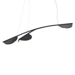 FLOS Almendra Organic Hanging 3-bulb Long Black