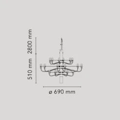 Flos 2097/18 Sarfatti Chandelier, Brass -Lighthouse Shop flos 2097 18 sarfatti chandelier 1 1