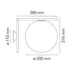 Flos IC Lights C/W1 Wall/Ceiling Lamp, Black -Lighthouse Shop flos ic lights c w1 ceiling light wall lamp 1 1