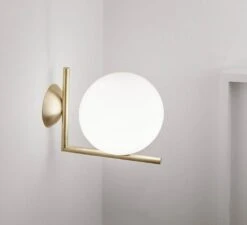 Flos IC Lights C/W2 Ceiling/Wall Lamp, Brass -Lighthouse Shop flos ic lights ceiling wall 2 9