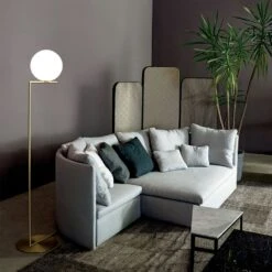 Flos IC Lights F1 Floor Lamp, Brushed Brass -Lighthouse Shop flos ic lights floor 1 8