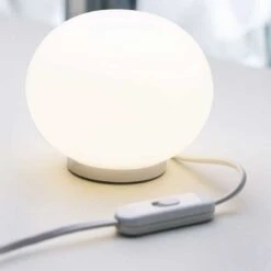 Flos Mini Glo-Ball T Table Lamp, White -Lighthouse Shop flos mini glo ball t table lamp white 2